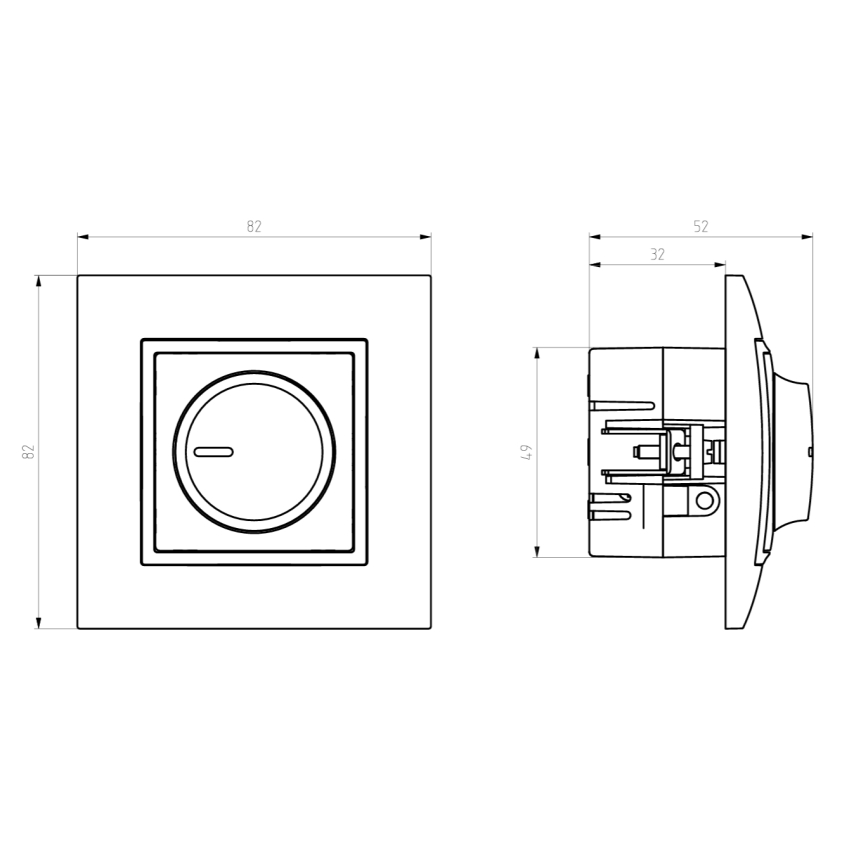 Ospel - ARIA draaibare dimmer zonder afdekraam wit