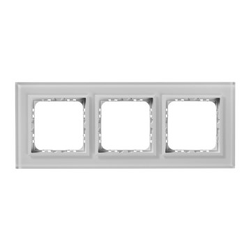 Ospel - Cadre triple en verre SONATA blanc brillant