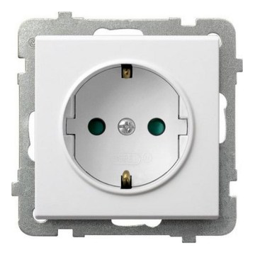 Ospel - Huishoudelijk stopcontact zonder afdekraam Schuko 230V SONATA wit