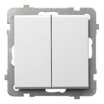 Ospel - Interrupteur double sans cadre n° 5 SONATA blanc