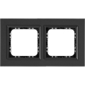 Ospel - Plaque double en verre SONATA noir mat