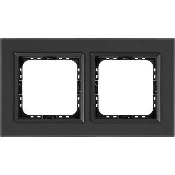 Ospel - Plaque double en verre SONATA noir mat