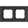 Ospel - Plaque double en verre SONATA noir mat