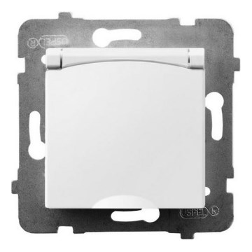 Ospel - Prise extérieure résidentielle sans cadre Schuko 230 V ARIA IP44 blanche