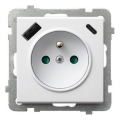 Ospel - Prise murale sans cadre 230 V + 1x USB-A + 1x USB-C SONATA blanche