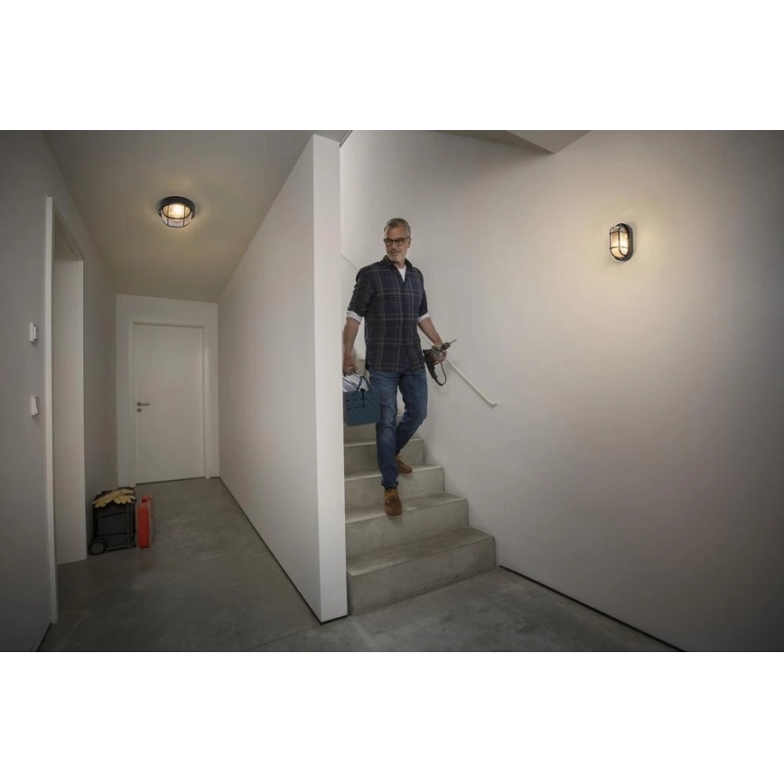 Osram - Applique murale d'extérieur BULKHEAD 1xE27/10W/230V IP54 noire