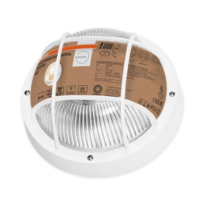 Osram - Applique murale d'extérieur BULKHEAD 1xE27/10W/230V Ø 19 cm IP54 blanche