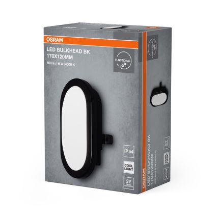Osram - Applique murale d'extérieur BULKHEAD LED/6W/230V IP54 noire