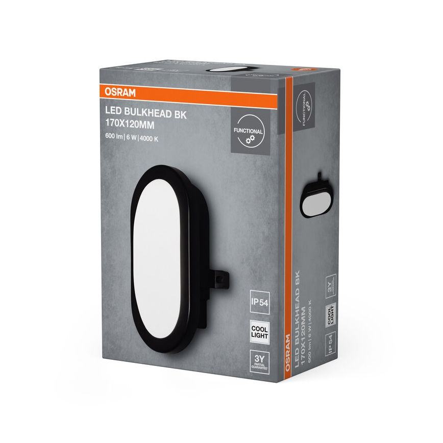Osram - Applique murale d'extérieur BULKHEAD LED/6W/230V IP54 noire