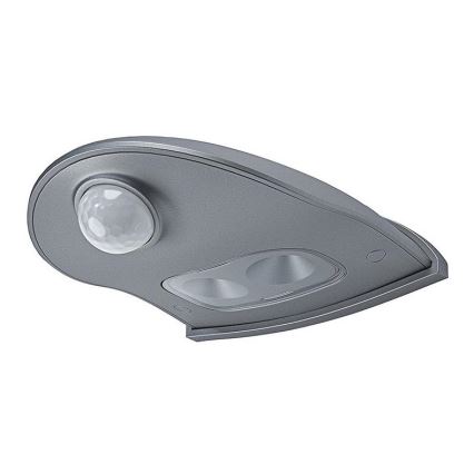 Osram - Applique murale extérieure LED DOORLED avec détecteur, LED 0,5 W, 3x AA, IP54, argentée
