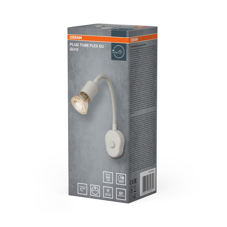 Osram - Applique murale flexible PLUG TUBE FLEX 1xGU10/5W/230V blanche