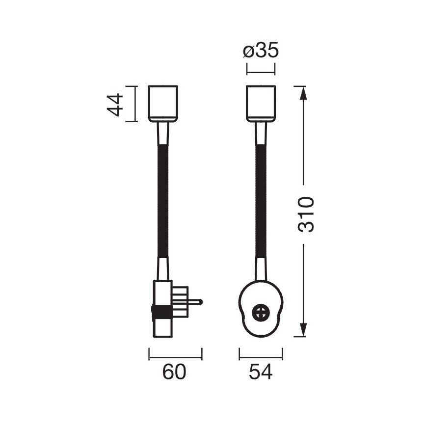 Osram - Applique murale flexible PLUG TUBE FLEX 1xGU10/5W/230V blanche
