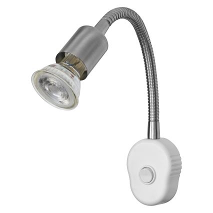 Osram - Applique murale flexible PLUG TUBE FLEX 1xGU10/5W/230V chrome mat/blanc