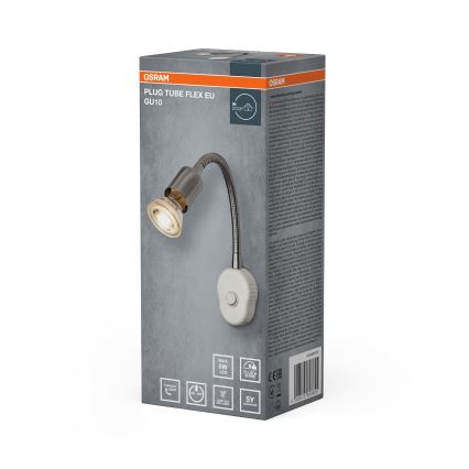 Osram - Applique murale flexible PLUG TUBE FLEX 1xGU10/5W/230V chrome mat/blanc