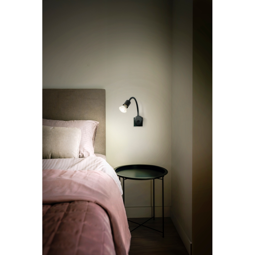 Osram - Applique murale flexible PLUG TUBE FLEX 1xGU10/5W/230V noire