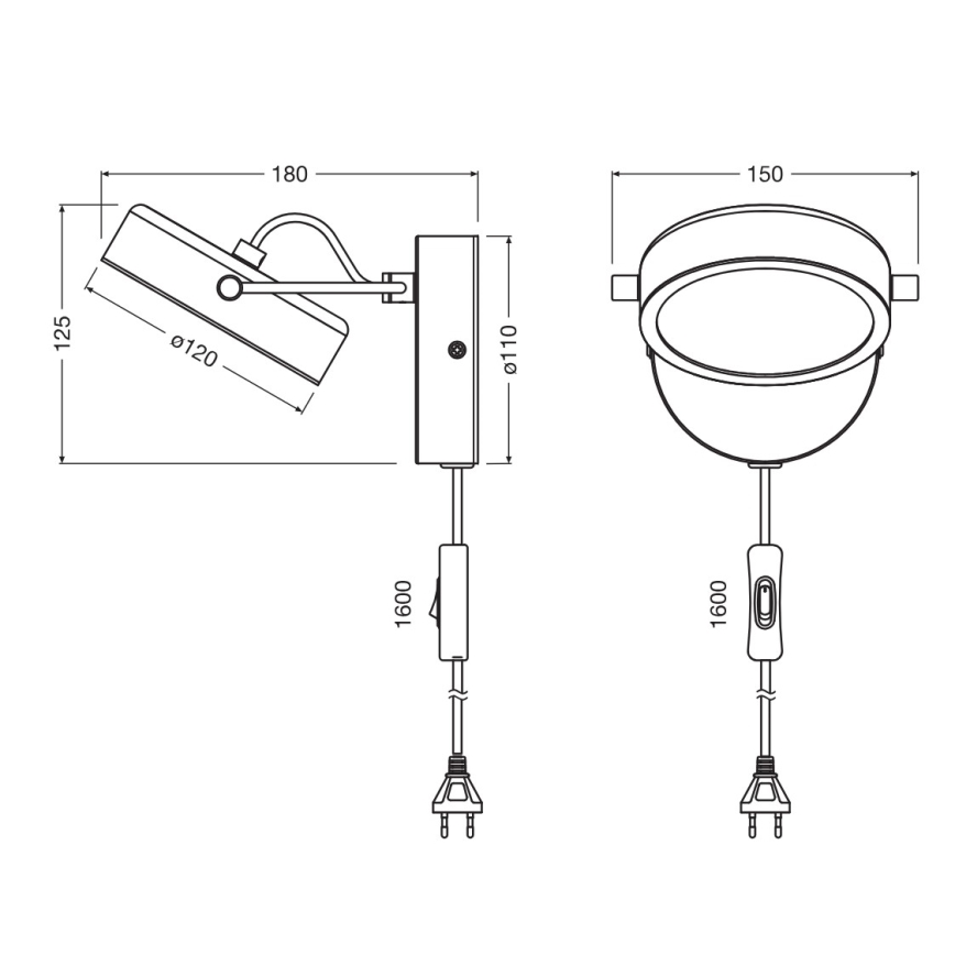 Osram - Applique murale LED DECOR PUCK LED/11W/230V noir
