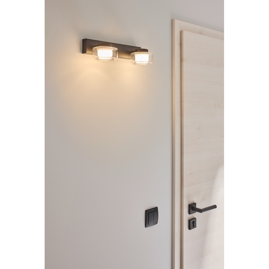 Osram - Applique murale LED pour salle de bains ORBIS FLAME 2xLED/5,5W/230V 3000/4000K IP44 noire
