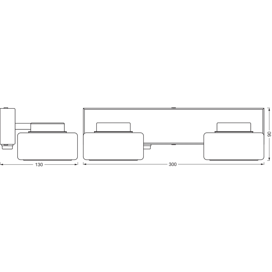 Osram - Applique murale LED pour salle de bains ORBIS FLAME 2xLED/5,5W/230V 3000/4000K IP44 noire