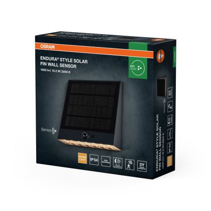 Osram - Applique murale solaire LED avec détecteur ENDURA STYLE LED/10,2W/4,2V 2000 mAh IP54 anthracite