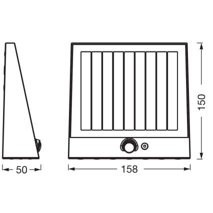 Osram - Applique murale solaire LED avec détecteur ENDURA STYLE LED/10,2W/4,2V 2000 mAh IP54 anthracite