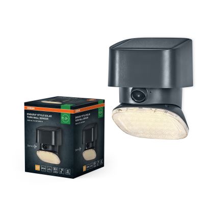 Osram - applique murale solaire à LED avec capteur ENDURA STYLE LED/10,3W/4,2V 2000 mAh IP54 anthracite