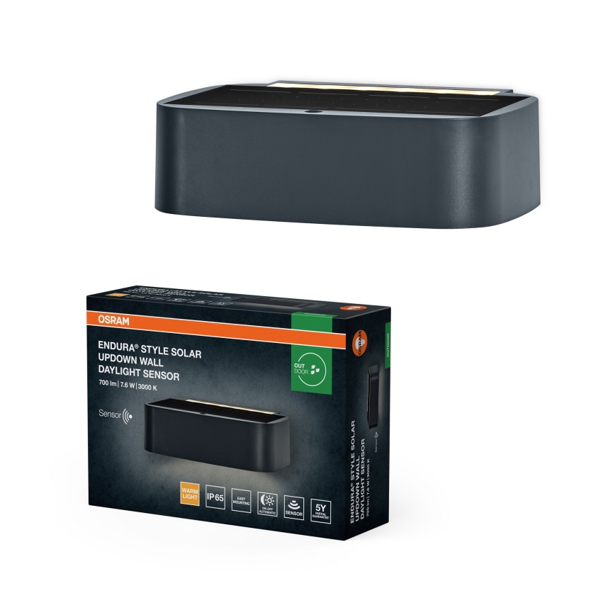 Osram - Applique solaire murale LED dimmable ENDURA STYLE LED/7,6W/4,2V 2000 mAh IP65 anthracite