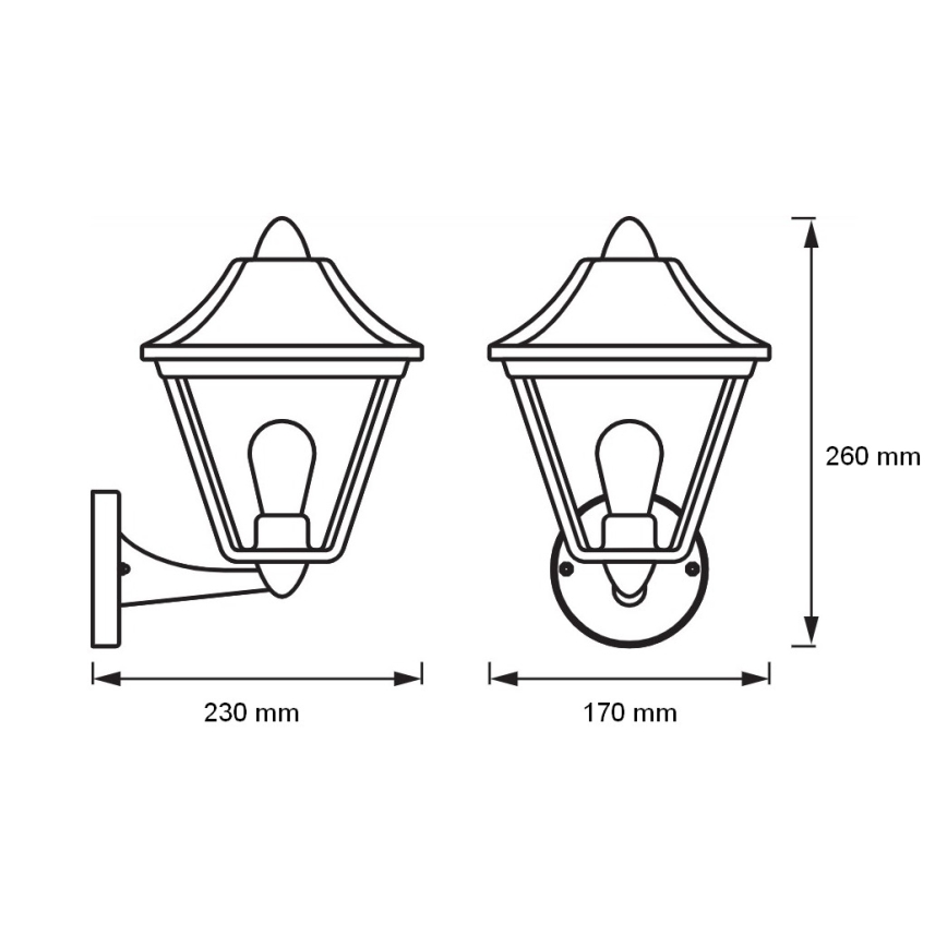 Osram - Buitenwandlamp TRADITION UP 1xE27/60W/230V IP44 patina/goud