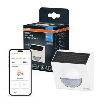 Osram - Capteur de mouvement solaire d'extérieur SMART+ 3,7 V blanc IP65 Wi‑Fi 800 mAh