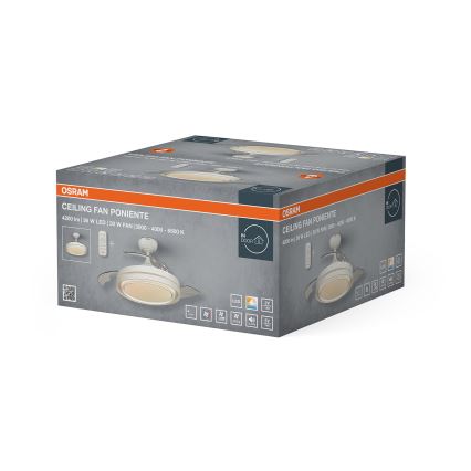 Osram - Dimbare LED-plafondlamp met ventilator PONIENTE LED/36W/230V 3000/4000/6500K + afstandsbediening