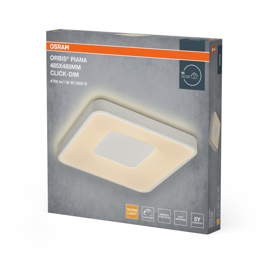 Osram - Dimbare LED-plafondlamp ORBIS PIANA LED/36W/230V 48,5x48,5 cm wit