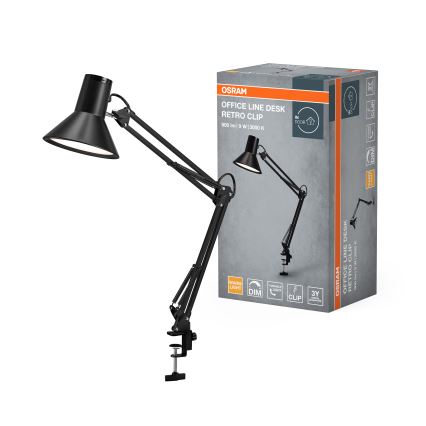Osram - Dimbare LED-bureaulamp met klem OFFICE LINE LED/9W/230V 3000K zwart
