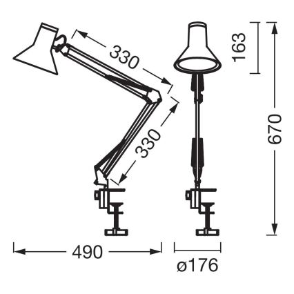 Osram - Dimbare LED-bureaulamp met klem OFFICE LINE LED/9W/230V 3000K zwart