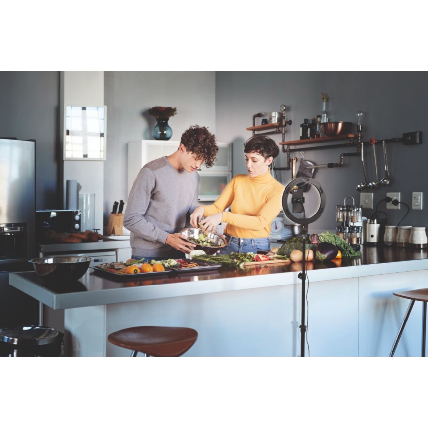 Osram - Dimbare LED-lamp met statief en houder voor vloggen LED/6W/USB 210 mAh
