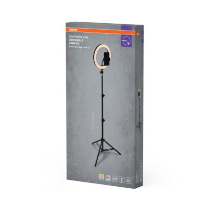 Osram - Dimbare LED-lamp met statief en houder voor vloggen LED/6W/USB 210 mAh