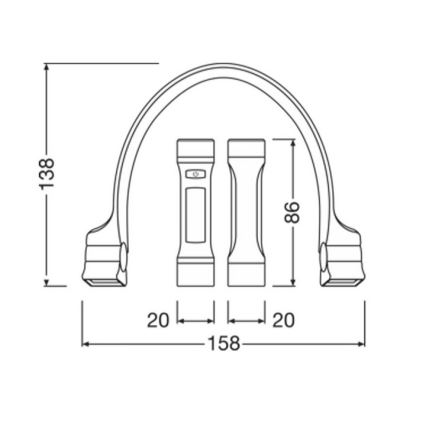 Osram - Dimbare oplaadbare LED-halslamp LEDINSPECT WEARABLE NECKLIGHT LED/1W/3,7V IP54