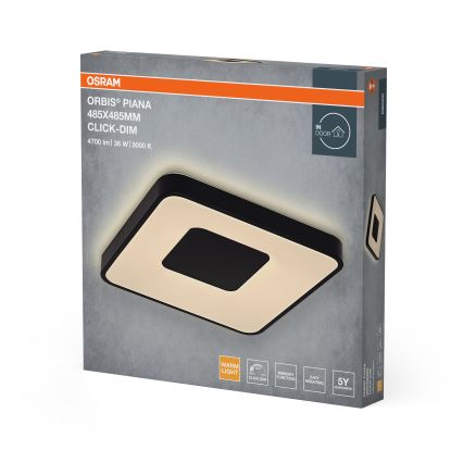 Osram - dimbare LED-plafondlamp ORBIS PIANA LED/36W/230V 48,5x48,5 cm zwart