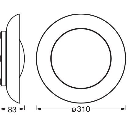 Osram - dimbare LED-plafondlamp ORBIS PLATE LED/19W/230V Ø 31 cm oranje/zwart