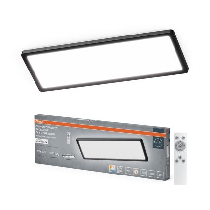 Osram - LED-dimbare plafondlamp voor badkamer PLANON EASYFIX LED/24W/230V 2600-6000K 20x58 cm IP54 zwart + afstandsbediening
