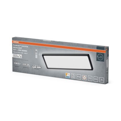 Osram - LED-dimbare plafondlamp voor badkamer PLANON EASYFIX LED/24W/230V 2600-6000K 20x58 cm IP54 zwart + afstandsbediening