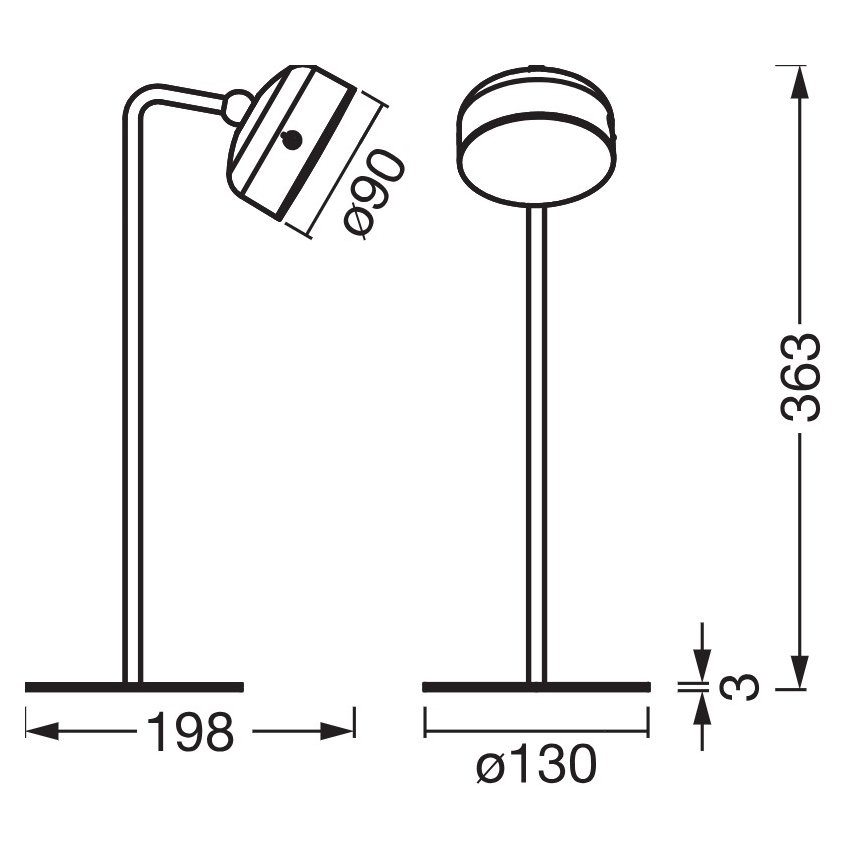 Osram - dimbare oplaadbare LED-bureaulamp 3-in-1 DECOR HELPER LED/1,8W/5V zwart
