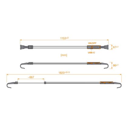 Osram - LED dimbare oplaadbare inspectielamp LEDINSPECT UNDERBONNET LED/16W/3,7V IP65