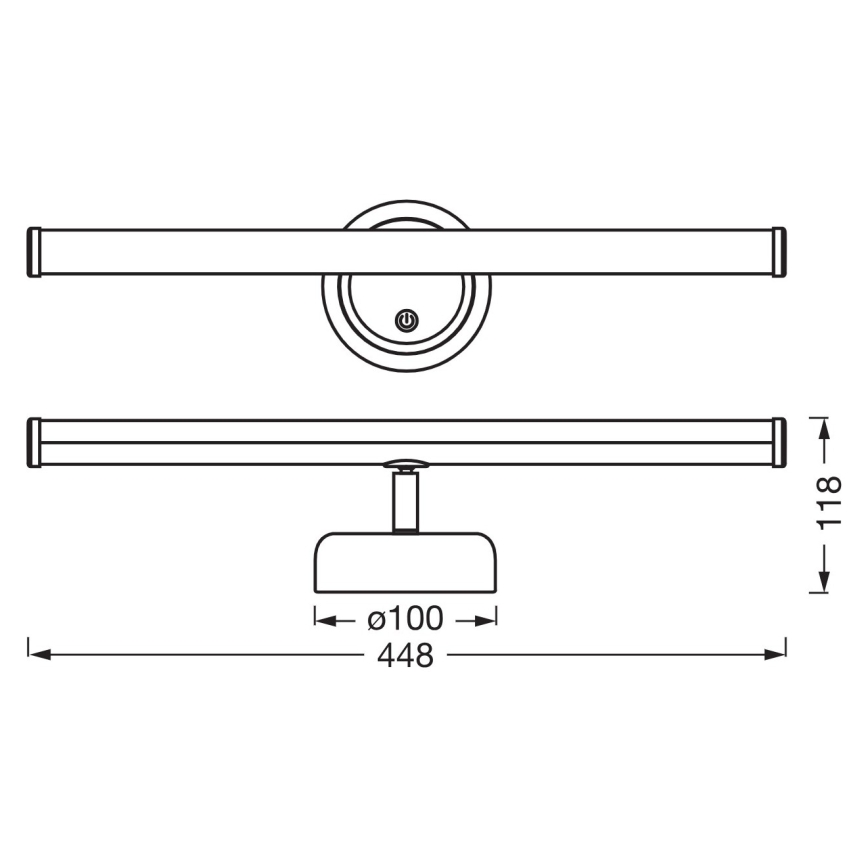 Osram - Dimbare, oplaadbare LED-wandlamp met aanraakbediening NIGHTLUX LED/1,8W/5V zwart