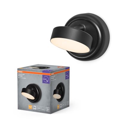 Osram - LED-dimbare oplaadbare wandlamp met aanraakbediening NIGHTLUX LED/1,8W/5V zwart