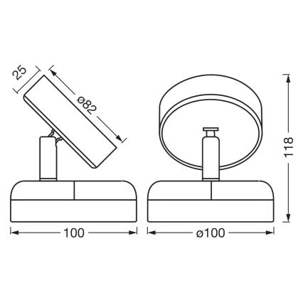 Osram - LED-dimbare oplaadbare wandlamp met aanraakbediening NIGHTLUX LED/1,8W/5V zwart