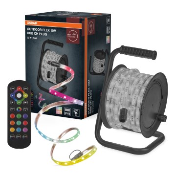 Osram - dimbare RGB-LED buitenstrip FLEX 10m LED/70W/230V IP65 + afstandsbediening