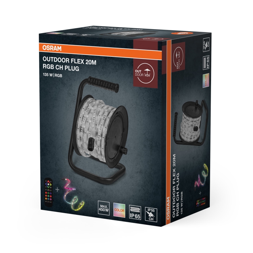 Osram - LED RGB dimbare buiten-LED-strip FLEX 20m LED/135W/230V IP65 + afstandsbediening