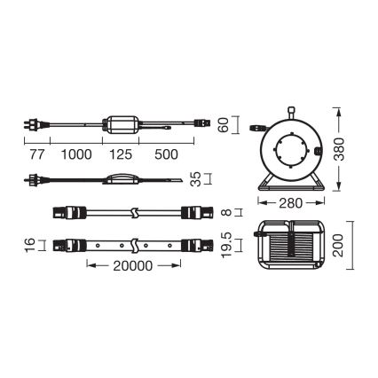 Osram - LED RGB dimbare buiten-LED-strip FLEX 20m LED/135W/230V IP65 + afstandsbediening