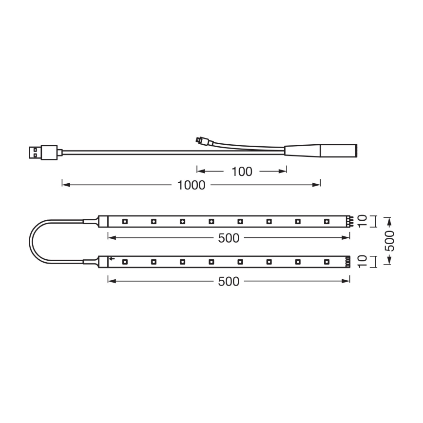 Osram - dimbare RGB LED-strip FLEX TV MOOD 1,5 m LED/4W/5V + afstandsbediening