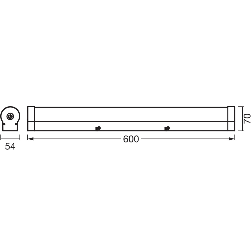 Osram - Éclairage LED dimmable pour miroir de salle de bains ORBIS TUBE LED/12W/230V, 3000/4000K, 60 cm, IP44, noir