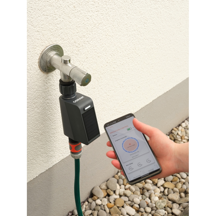 Osram - Électrovanne d'arrosage avec panneau solaire SMART+ IP55 Wi-Fi